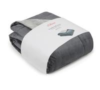 s.Oliver Doublesoft - Coperta in poliestere, 150 x 200 cm, super morbida e calda, colore: grigio chiaro