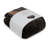 s.Oliver Doublesoft - Coperta in poliestere, 150 x 200 cm, super morbida e calda, colore: marrone scuro