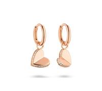s.Oliver Eleganti orecchini a cerchio in argento sterling 925 lucido, oro rosa, impermeabili e delicati sulla pelle