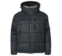 s.Oliver Giacca buffer mélange con colletto interno in pelliccia sintetica rimovibile, Blu, 4XL