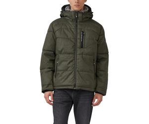 s.Oliver Giacca buffer mélange con colletto interno in pelliccia sintetica rimovibile, verde, XXL