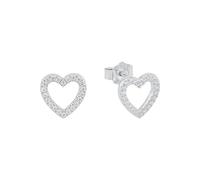 s.Oliver Orecchini a perno Orecchinida Donna in Argento 925, con zirconi sintetici, 0,9 cm, Argento, cuore, Forniti in confezione regalo per gioielli
