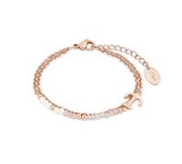 s.Oliver Bracciale in Acciaio inox da braccio, con vetro, 16+4 cm, rosé, ancora, Fornito in confezione regalo di gioielli