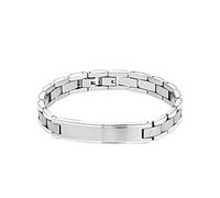s.Oliver Ident Bracciale in Acciaio inox da Uomo, 20+1,5 cm, Argento, Fornito in confezione regalo