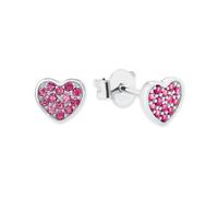 s.Oliver Orecchini a perno in Argento 925 Gioielli da orecchio per bambini, con zirconi sintetici, 0,6 cm, Argento, cuore, Fornito in confezione regalo per gioielli