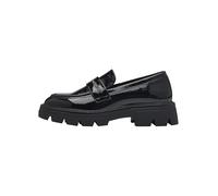 s.Oliver Loafer da Donna Senza Tacco Vegan Elegant, Black Patent, 38 EU