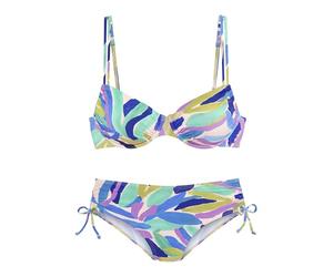 s.Oliver May-295 Set di Bikini, Blu Verde Fantasia, 44 Donna