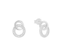 s.Oliver Orecchini da Donna in Argento 925, con zirconi sintetici, 1,3 cm, Argento, Forniti in confezione regalo per gioielli