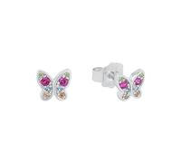 s.Oliver Orecchini a perno in Argento 925 Gioielli da orecchio per bambina, con zirconi sintetici, 0,6 cm, Argento, farfalla, Fornito in confezione regalo per gioielli