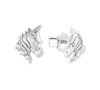 s.Oliver Orecchini a perno in Argento 925 Gioielli da orecchio per bambina, con zirconi sintetici, 0,9 cm, Argento, unicorno, Fornito in confezione regalo per gioielli