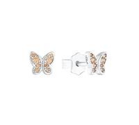 s.Oliver Orecchini a perno in Argento 925 Gioielli da orecchio per bambine, con zirconi sintetici, 0,5 cm, Argento, farfalla, in confezione regalo, 2036819