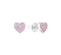 s.Oliver Orecchini a perno in Argento 925 Gioielli da orecchio per bambine, con zirconi sintetici, 0,7 cm, Argento, cuore, in confezione regalo, 2036821