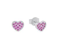 s.Oliver Orecchini a perno in Argento 925 Gioielli da orecchio per bambini, con zirconi sintetici, 0,6 cm, Argento, cuore, Fornito in confezione regalo per gioielli