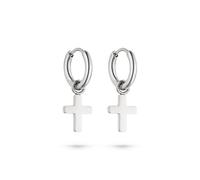 s.Oliver Orecchini - eleganti orecchini a cerchio in acciaio inox lucido - argento - impermeabile e delicato sulla pelle