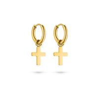 s.Oliver Orecchini - eleganti orecchini a cerchio in acciaio inox lucido - oro, impermeabili e delicati sulla pelle