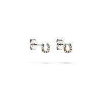 s.Oliver Orecchini per bambini - Orecchini in argento 925 lucido con zirconi - Colore argento - 0,7 cm - Chiusura a incastro - Impermeabile e delicato sulla pelle