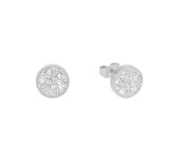 s.Oliver orecchio borchie in Acciaio inox signore Gioielli con cristallo, 1 cm, Argento, Viene fornito in scatola regalo gioielli