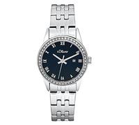 s.Oliver Orologio da polso da Donna al quarzo Analogico, con Bracciale in Acciaio Inossidabile, Argento, impermeabile a 5 bar, fornito in confezione regalo