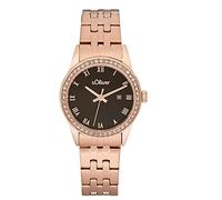 s.Oliver Orologio da polso da Donna al quarzo Analogico, con Bracciale in Acciaio Inossidabile, colore rosa, impermeabile a 5 bar, fornito in confezione regalo