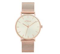 s.Oliver Orologio da polso da Donna al quarzo Analogico, con Bracciale in Acciaio Inossidabile, colore rosa, impermeabile 3 bar, fornito in confezione regalo