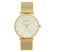 s.Oliver Orologio da polso da Donna al quarzo Analogico, con Bracciale in Acciaio Inossidabile, oro, impermeabile a 3 bar, fornito in confezione regalo