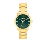 s.Oliver Orologio da polso da Donna al quarzo Analogico, con Bracciale in Acciaio Inossidabile, oro, impermeabile a 3 bar, fornito in confezione regalo, 2038379