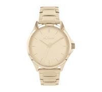 s.Oliver Orologio da polso da donna, al quarzo, analogico, con cinturino in acciaio inox, oro, impermeabile, 5 bar, in confezione regalo, 2036544, gold, misura unica, Bracciale