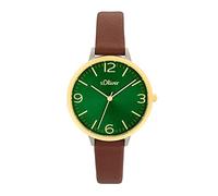s.Oliver Orologio da polso da Donna al quarzo Analogico, con Cinturino in pelle, bicolore, impermeabile 3 bar, fornito in confezione regalo