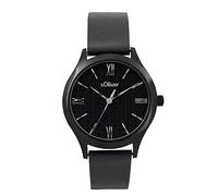s.Oliver Orologio da polso da Donna al quarzo Analogico, con Cinturino in pelle, nero, impermeabile 5 bar, fornito in confezione regalo