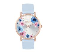 s.Oliver orologio da polso da donna al quarzo analogico, con cinturino in silicone, oro rosa, impermeabile 3 bar, fornito in confezione regalo, 2038371