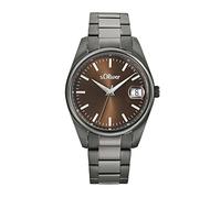 s.Oliver Orologio da polso da Uomo al quarzo Analogico, con Bracciale in Acciaio Inossidabile, grigio, impermeabile a 5 bar, fornito in confezione regalo