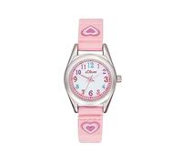 s.Oliver Orologio da polso Ragazze Bambini Orologio al quarzo Analogico, con Cinturino in nylon, Argento, 3 bar impermeabile, viene fornito in scatola regalo orologio, 2036765