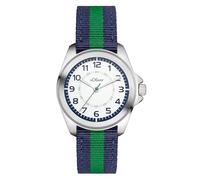 s.Oliver Orologio Quarzo display Analogico cinturino Tessuto Multicolore e quadrante Bianco SO-3132-LQ