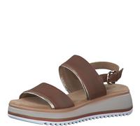 s.Oliver Sandali da donna in pelle con plateau, cognac, 39 EU