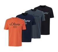 s.Oliver T-Shirt Uomo 4 Pezzi Basic, Girocollo, Cotone, Stampa Logo