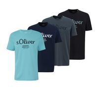 s.Oliver T-Shirt Uomo 4 Pezzi Basic, Girocollo, Cotone, Stampa Logo