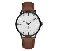 s.Oliver Time Orologio analogico al quarzo da uomo con cinturino in ecopelle, marrone, cinghia