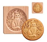 s per biscotti in legno, utensile da cucina e pasticceria, motivo: animali | Stampo a forma di animale per muffin al cioccolato, dessert, Halloween, Ringraziamento, gatto