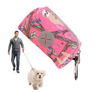 S per la raccolta dei cani, dispenser per cacca per cani, dispenser di rifiuti per cani, strumento di trasporto con cerniera per casa, passeggiate, passeggiate all'aperto, campeggio, via, Rosa