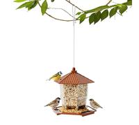 s per uccelli da esterno, dispenser di cibo sospeso - per uccelli da finestra a prova di scoiattoli, con vassoio da locandiera, per giardino, fauna selvatica, alberi e animali domestici
