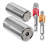 S&R 2 Chiavi a Bussola Universali - Set 4 pz: Bussola 1/4 (5-14 mm) + Bussola 3/8 (7-19 mm) + 2 adattatori