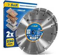 S&R 2 Dischi Diamantati Smerigliatrice 230 x 22,2 mm Standard Universale. Set di