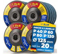 S&R 20 Dischi Lamellari 125mm Set Grana 40-60-80-120