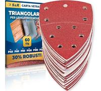S&R Carta Vetrata Triangolare 152x105mm Set 100 Fogli P40-P240 | Ossido di alluminio +30% robustezza · Compatibile levigatrici delta e mouse · Fissaggio a cambio rapido