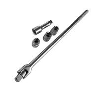 S&R Chiave a Bussola 3/4 a snodo Ø 22 mm per Ruote Auto. Set con Bussole 17-19-21 mm e prolunga. Sbarra da 60 cm Infrangibile Satinata Professionale