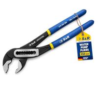 S&R Chiave a Pappagallo Professionale. Pinza a Pappagallo Regolabile 250 x 36 mm. Per Tubi Viti Esagonali e Quadrate. Blu e In acciaio al cromo vanadio fosfatato.