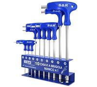 S&R Chiavi Esagonali Allen Kit Brugole Lunghe con Manico a T (2-10 mm) Set 10