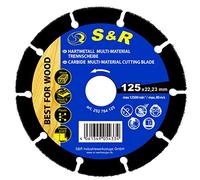 S&R Disco da Taglio Legno TCT 125mm con Chiodi e Cartongesso | Carburo di tungsteno resistente e duraturo · Taglia legno cartongesso e plastica in un solo passaggio
