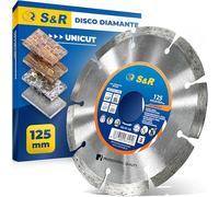 S&R Disco Diamantato 125 x 22,2mm per cemento Disco da Taglio Universale per Cemento, Calcestruzzo, Pietra, Mattoni. Saldato al laser. Segmento 10mm. Taglio a secco.