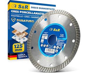 S&R Disco Diamantato125 Gres Porcellanato - Piastrelle - Ceramica dura - Marmo - Granito. Disco Smerigliatrice 125mm